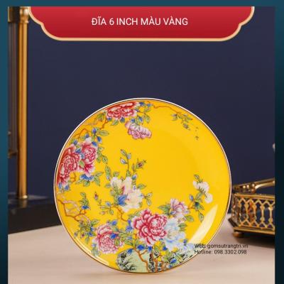 BỘ 6 ĐĨA SỨ HOA KHAI PHÚ QUÝ 6 MẦU CAO CẤP – QUÀ TẶNG ĐẲNG CẤP CHO KHÔNG GIAN